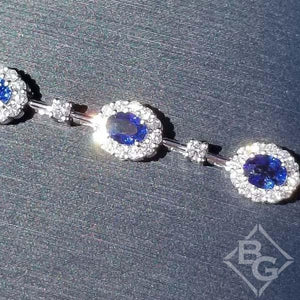 Simon G. Oval Cut Blue Sapphire & Diamond Bracelet