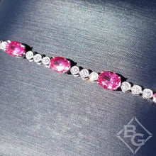 Load image into Gallery viewer, Simon G. Oval Cut Pink Spinel &amp; Diamond Bracelet
