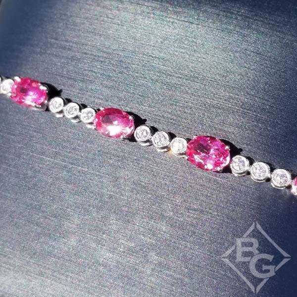 Simon G. Oval Cut Pink Spinel & Diamond Bracelet