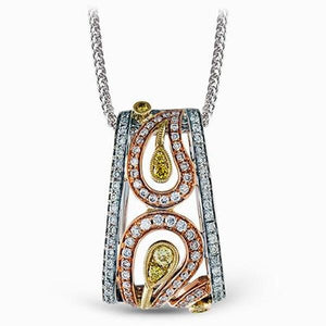 Simon G. "Paisley" Diamond Pendant Featuring Yellow & White Diamonds