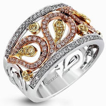 Load image into Gallery viewer, Simon G. &quot;Paisley&quot; Diamond Ring Featuring Yellow &amp; White Diamonds
