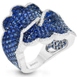 Load image into Gallery viewer, Simon G. Pave Set Blue Sapphire Wave Ring
