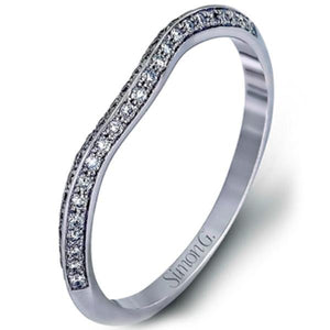 Simon G. Pave Set Curved Diamond Wedding Ring