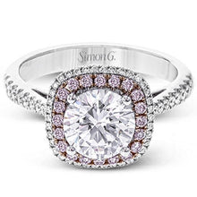 Load image into Gallery viewer, Simon G. Pink Diamond Two-Tone Halo Engagement Ring

