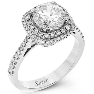 Simon G. Pink Diamond Two-Tone Halo Engagement Ring