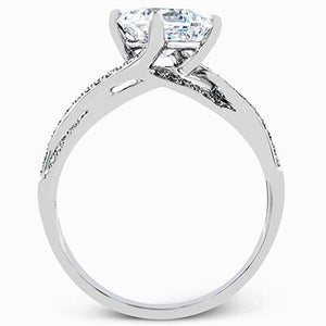 Simon G. Princess-Cut "Twist" Split Shank Diamond Engagement Ring