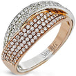 Load image into Gallery viewer, Simon G. Right Hand Two Row Crossover Pave Diamond Ring
