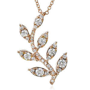 Simon G. Rose Gold Diamond "Leaf" Pendant