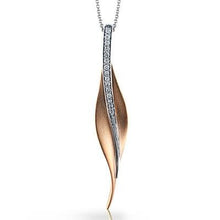 Load image into Gallery viewer, Simon G. Rose Gold Diamond &quot;Satin Leaf&quot; Pendant
