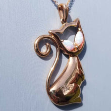 Load image into Gallery viewer, Simon G. Rose Gold High Polished Cat Pendant
