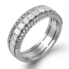 Load image into Gallery viewer, Simon G. Rose &amp; White Diamond Baguette Anniversary Ring
