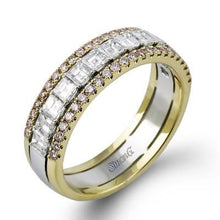 Load image into Gallery viewer, Simon G. Rose &amp; White Diamond Baguette Anniversary Ring

