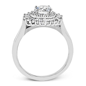 Simon G. Round Cut Supernova Diamond Baguette Halo Engagement Ring