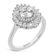 Load image into Gallery viewer, Simon G. Round Cut Supernova Diamond Baguette Halo Engagement Ring
