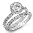 Load image into Gallery viewer, Simon G. Round Halo French Set Diamond Engagement Ring
