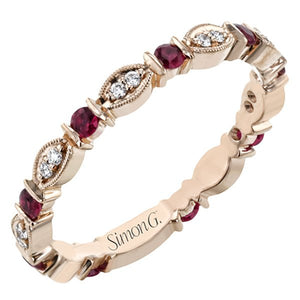 Simon G. Ruby and Diamond Stackable Ring
