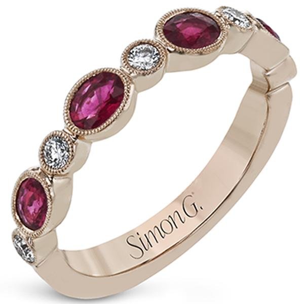 Diamondaire Round Ruby & Diamond Stackable Ring – The Diamondaire Shop