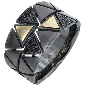 Simon G. Ruthenium Black Diamond Contemporary Ring