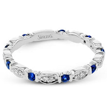 Load image into Gallery viewer, Simon G. Sapphire and Diamond Stackable Ring
