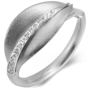 Simon G. "Satin Leaf" Diamond Ring