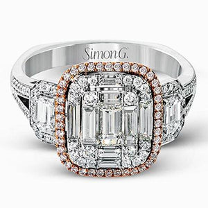 Simon G. "Simon Set" Mosaic Emerald Cut Diamond Ring