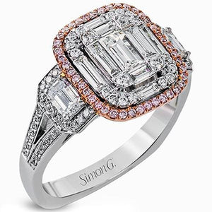 Simon G. "Simon Set" Mosaic Emerald Cut Diamond Ring