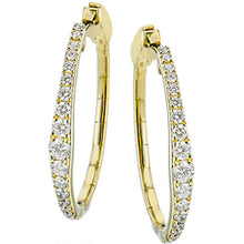 Load image into Gallery viewer, Simon G. Small Tapered Round Cut Diamond Hoop Earrings
