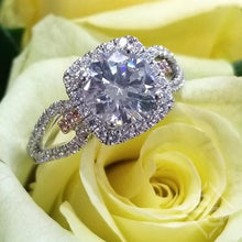 Load image into Gallery viewer, Simon G. Split Shank Cushion Halo Diamond Engagement Ring
