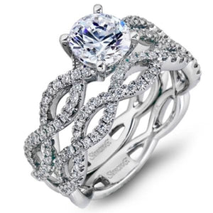 Simon G. Split Shank Twist Diamond Engagement Ring