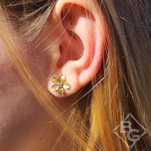Load image into Gallery viewer, Simon G. Textured Flower Diamond Cluster Earrings
