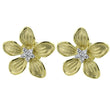 Load image into Gallery viewer, Simon G. 18K Yellow Gold Textured Flower Diamond Cluster Earrings
