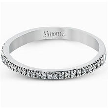 Load image into Gallery viewer, Front View of Simon G. Thin French Set Diamond Wedding Band
