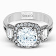 Load image into Gallery viewer, Simon G. &quot;Three Stone&quot; Cushion Halo Diamond Engagement Ring
