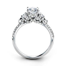 Load image into Gallery viewer, Simon G. Three Stone Oval Cut Vintage Style Engagement Ring
