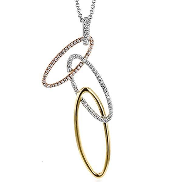 Estate Gold and Diamond Bar Snake Chain Necklace