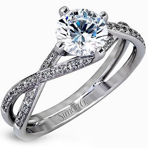 Simon G. Twist Split Shank Diamond Engagement Ring