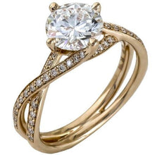Load image into Gallery viewer, Simon G. Twist Split Shank Diamond Engagement Ring
