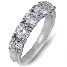 Load image into Gallery viewer, Simon G. Two Carat Round Cut Five Stone Diamond Wedding Band
