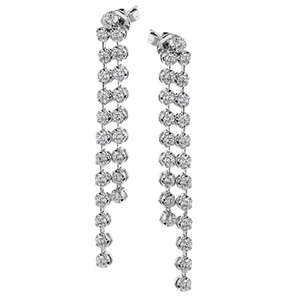 Simon G. Two-Row Cascading Dangle Diamond Drop Earrings