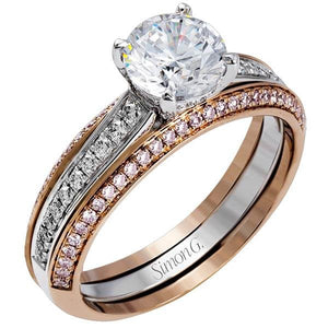 Simon G. Two-Tone Gold Channel Set Diamond Engagement Ring