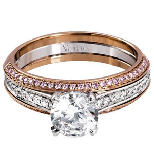 Simon G. Two-Tone Gold Channel Set Diamond Engagement Ring