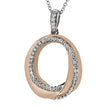 Load image into Gallery viewer, Simon G. Two-Tone Gold Contemporary Twist Diamond Oval Pendant
