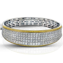 Load image into Gallery viewer, Simon G. Two-Tone Gold Simon Set Diamond Bangle Bracelet
