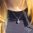 Load image into Gallery viewer, Simon G. Two-Tone Gold Vintage Style Emerald Halo Teardrop Pendant
