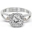 Load image into Gallery viewer, Simon G. Two-Tone Halo Split Shank Diamond Engagement Ring
