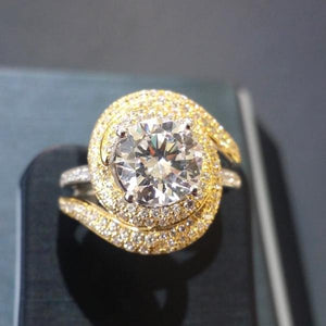 Simon G. Two-Tone Large Center "Pave Swirl" Diamond Engagement Ring