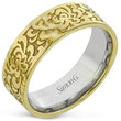Load image into Gallery viewer, Simon G. Two-Tone Men&#39;s Textured Wedding Band
