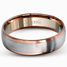 Load image into Gallery viewer, Simon G. Two-Tone Modern Men&#39;s Wedding Band
