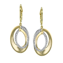 Load image into Gallery viewer, Simon G. Two-Tone Oblong Shaped Diamond Earrings
