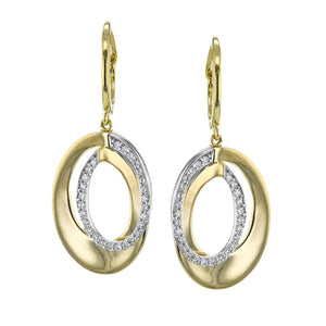 Simon G. Two-Tone Oblong Shaped Diamond Earrings